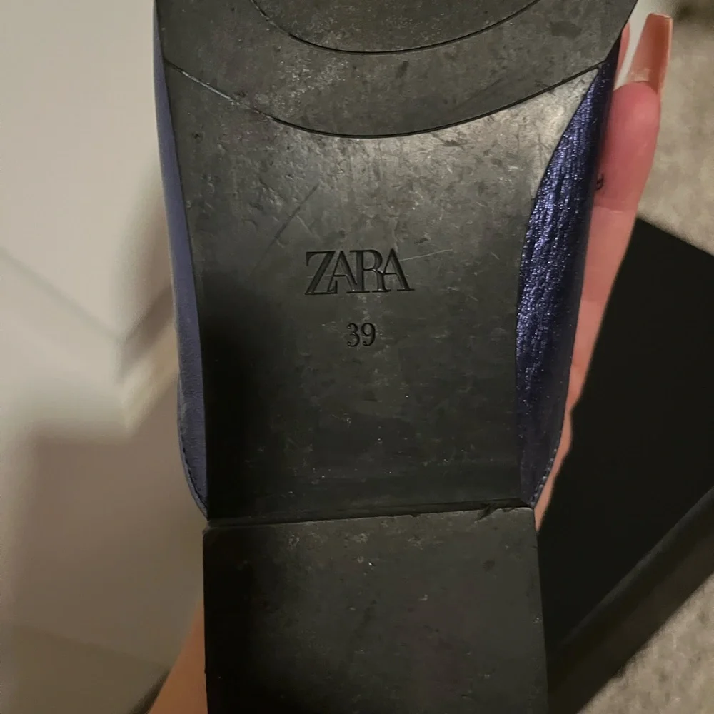 Zara metallic navy blue  mule size 39 - Picture 4 of 7